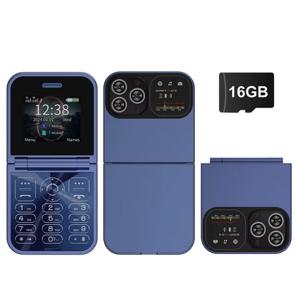 New  Mini Flip Mobile Phone Dual SIM Card 2G GSM 2.0 Inch Screen Speed Dial Magic Voice Torch FM Blacklist Small Flip Phone