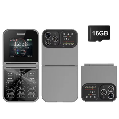 New  Mini Flip Mobile Phone Dual SIM Card 2G GSM 2.0 Inch Screen Speed Dial Magic Voice Torch FM Blacklist Small Flip Phone