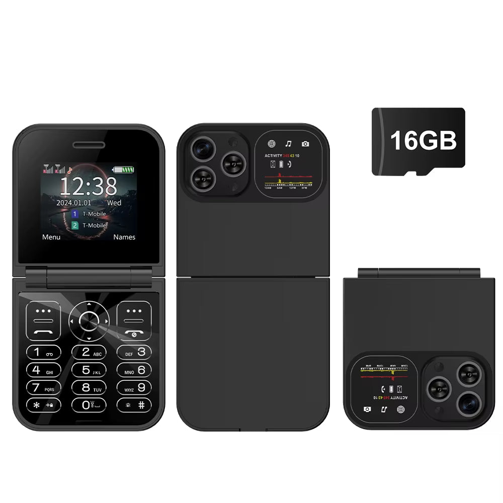 New  Mini Flip Mobile Phone Dual SIM Card 2G GSM 2.0 Inch Screen Speed Dial Magic Voice Torch FM Blacklist Small Flip Phone