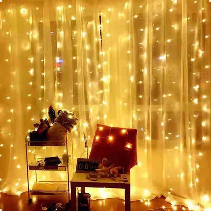 Christmas Lights Curtain Garland - Elegant Holiday Decor for Home, 2025 Christmas Ornament, Navidad Gifts, Fairy Lights Festoon for New Year Celebrations