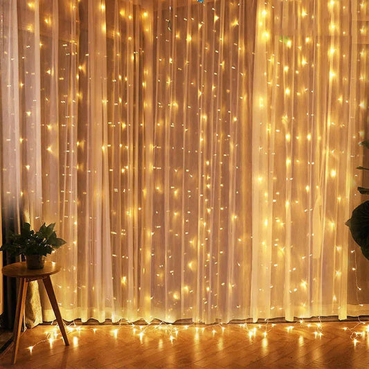Christmas Lights Curtain Garland - Elegant Holiday Decor for Home, 2025 Christmas Ornament, Navidad Gifts, Fairy Lights Festoon for New Year Celebrations