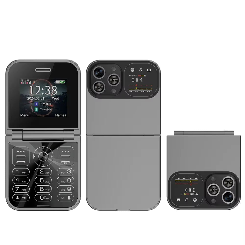 New  Mini Flip Mobile Phone Dual SIM Card 2G GSM 2.0 Inch Screen Speed Dial Magic Voice Torch FM Blacklist Small Flip Phone