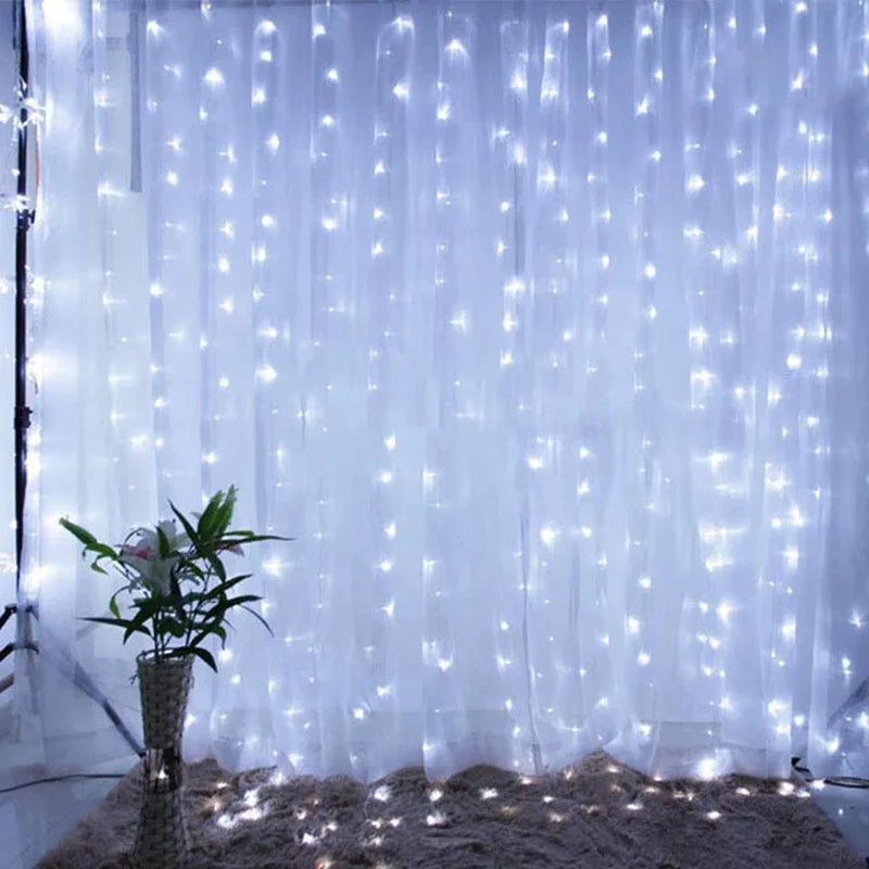 Christmas Lights Curtain Garland - Elegant Holiday Decor for Home, 2025 Christmas Ornament, Navidad Gifts, Fairy Lights Festoon for New Year Celebrations